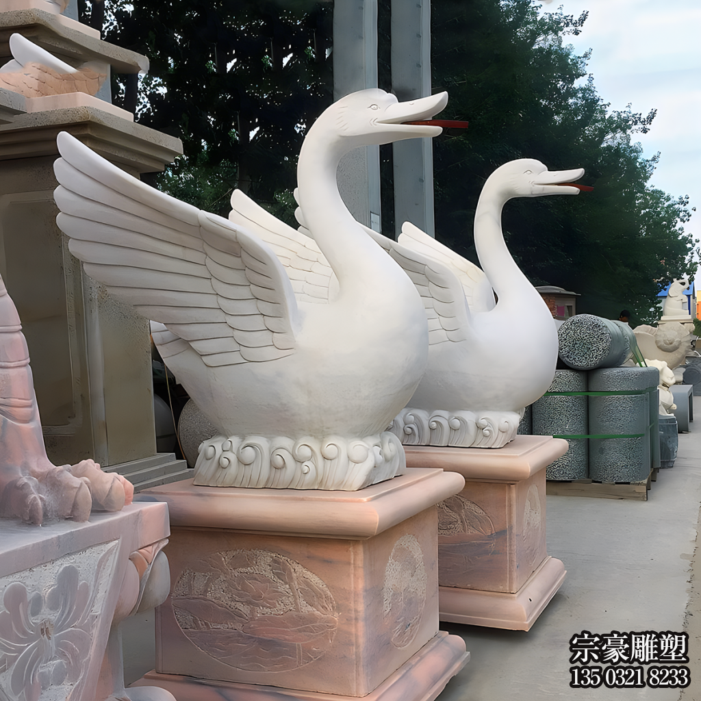 漢白玉天鵝雕塑擺件,石雕噴水鵝雕塑 漢白玉天鵝雕塑擺件,石雕噴水鵝雕塑